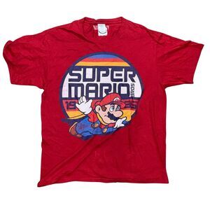 Nintendo Super Mario Bros Graphic Large Tee – Port & Company – Retro Mario